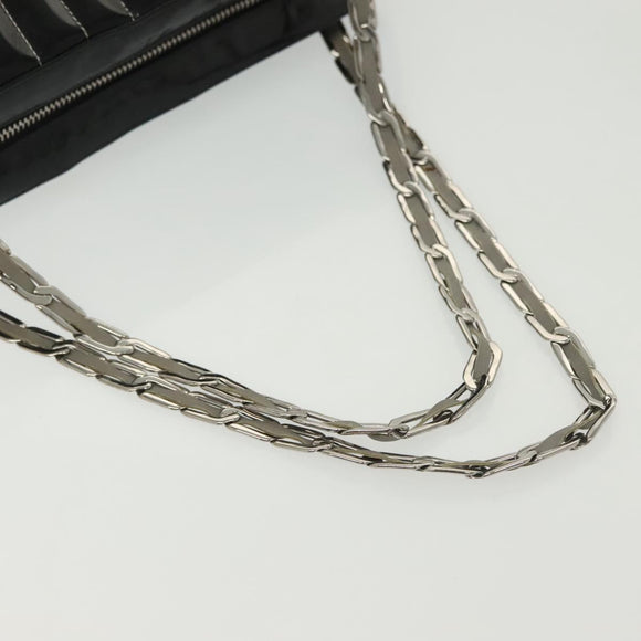 CHANEL Mademoiselle Chain Bag Patent leather Black Silver CC Auth bs29353