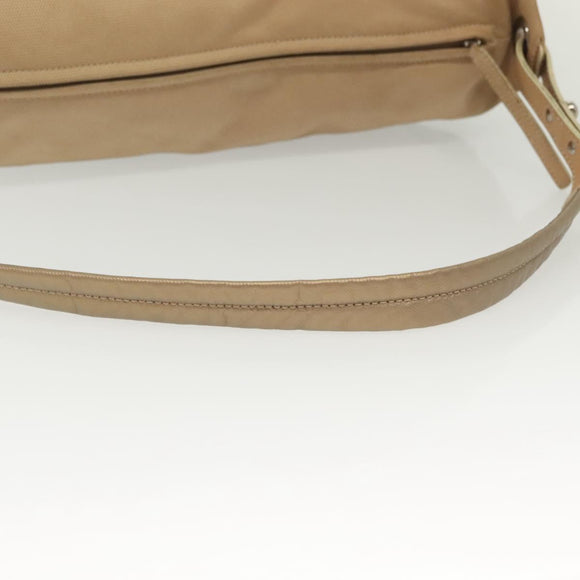 CHANEL Paris Biarritz Shoulder Bag Coated Canvas Beige Silver CC Auth bs29354