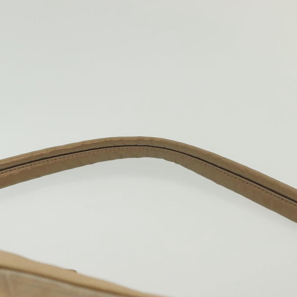 CHANEL Paris Biarritz Shoulder Bag Coated Canvas Beige Silver CC Auth bs29354