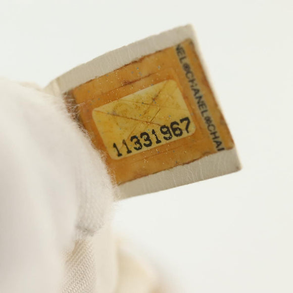 CHANEL Paris Biarritz Shoulder Bag Coated Canvas Beige Silver CC Auth bs29354