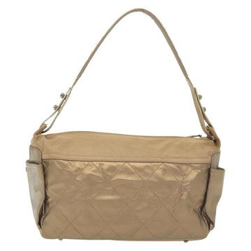 CHANEL Paris Biarritz Shoulder Bag Coated Canvas Beige Silver CC Auth bs29354 - 0