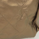 CHANEL Paris Biarritz Shoulder Bag Coated Canvas Beige Silver CC Auth bs29354-3