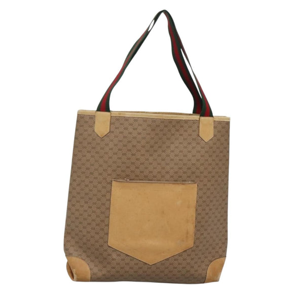 GUCCI Micro GG Supreme Web Sherry Line Bag PVC Beige 002 904 0222 Auth bs29355