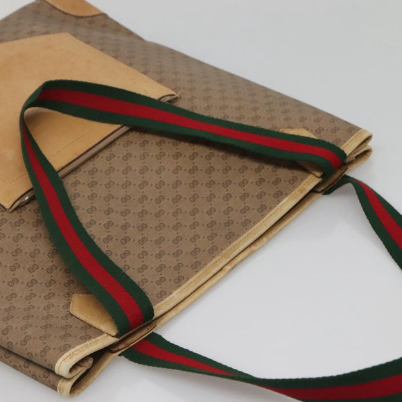 GUCCI Micro GG Supreme Web Sherry Line Bag PVC Beige 002 904 0222 Auth bs29355