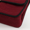 CHANEL Chain Shoulder Bag cotton Bordeaux Gold CC Auth bs29357V-11