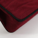 CHANEL Chain Shoulder Bag cotton Bordeaux Gold CC Auth bs29357V-12