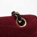 CHANEL Chain Shoulder Bag cotton Bordeaux Gold CC Auth bs29357V-14