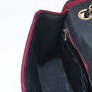 CHANEL Chain Shoulder Bag cotton Bordeaux Gold CC Auth bs29357V-22
