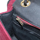 CHANEL Chain Shoulder Bag cotton Bordeaux Gold CC Auth bs29357V-23