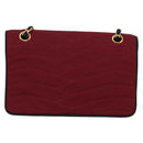 CHANEL Chain Shoulder Bag cotton Bordeaux Gold CC Auth bs29357V-3