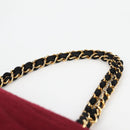 CHANEL Chain Shoulder Bag cotton Bordeaux Gold CC Auth bs29357V-8
