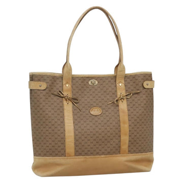 GUCCI Micro GG Supreme Tote Bag PVC Beige Gold Auth bs29359