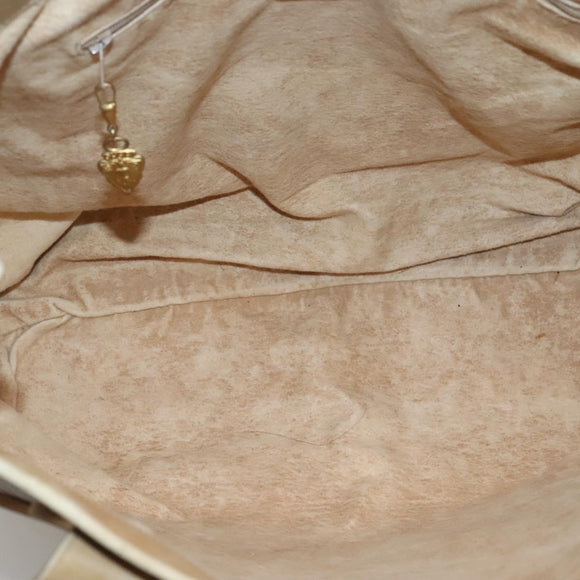 GUCCI Micro GG Supreme Tote Bag PVC Beige Gold Auth bs29359