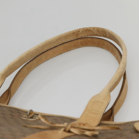 GUCCI Micro GG Supreme Tote Bag PVC Beige Gold Auth bs29359