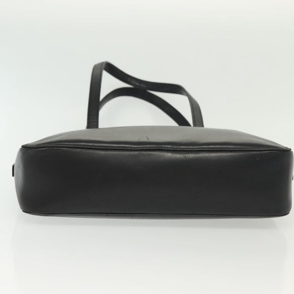 BURBERRY Hand Bag Leather nylon Black Beige Silver Auth bs29360