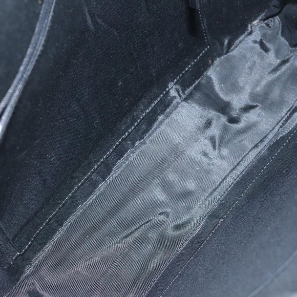 BURBERRY Hand Bag Leather nylon Black Beige Silver Auth bs29360