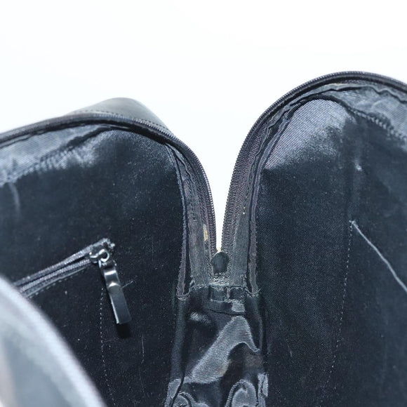 BURBERRY Hand Bag Leather nylon Black Beige Silver Auth bs29360