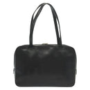 BURBERRY Hand Bag Leather nylon Black Beige Silver Auth bs29360-3