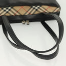 BURBERRY Hand Bag Leather nylon Black Beige Silver Auth bs29360-8