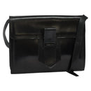 SAINT LAURENT Shoulder Bag Leather Black Gold Auth bs29361-1