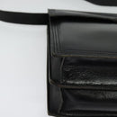 SAINT LAURENT Shoulder Bag Leather Black Gold Auth bs29361-9