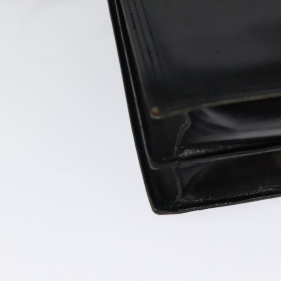 SAINT LAURENT Shoulder Bag Leather Black Gold Auth bs29361