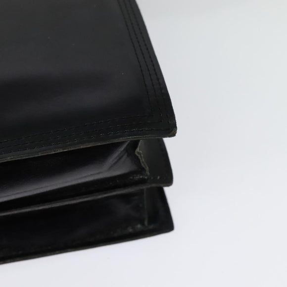 SAINT LAURENT Shoulder Bag Leather Black Gold Auth bs29361