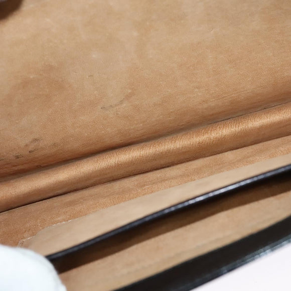 SAINT LAURENT Shoulder Bag Leather Black Gold Auth bs29361