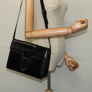 SAINT LAURENT Shoulder Bag Leather Black Gold Auth bs29361-21