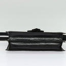 SAINT LAURENT Shoulder Bag Leather Black Gold Auth bs29361-5