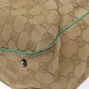 GUCCI GG Canvas Hand Bag Beige Green 113019 Auth bs29362-9