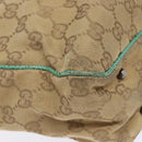GUCCI GG Canvas Hand Bag Beige Green 113019 Auth bs29362-14