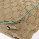 GUCCI GG Canvas Hand Bag Beige Green 113019 Auth bs29362-15