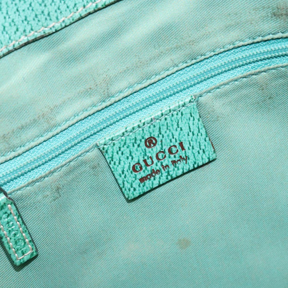 GUCCI GG Canvas Hand Bag Beige Green 113019 Auth bs29362