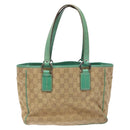 GUCCI GG Canvas Hand Bag Beige Green 113019 Auth bs29362-13