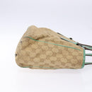 GUCCI GG Canvas Hand Bag Beige Green 113019 Auth bs29362-3