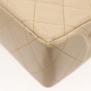 CHANEL Matelasse Paris Only Double Flap Chain Bag Leather Beige CC Auth bs29364-10