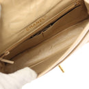 CHANEL Matelasse Paris Only Double Flap Chain Bag Leather Beige CC Auth bs29364-12