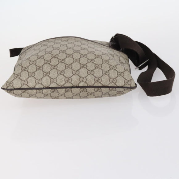 GUCCI GG Canvas Supreme Web Sherry Line Bag Leather PVC 6Set Beige Auth bs29365