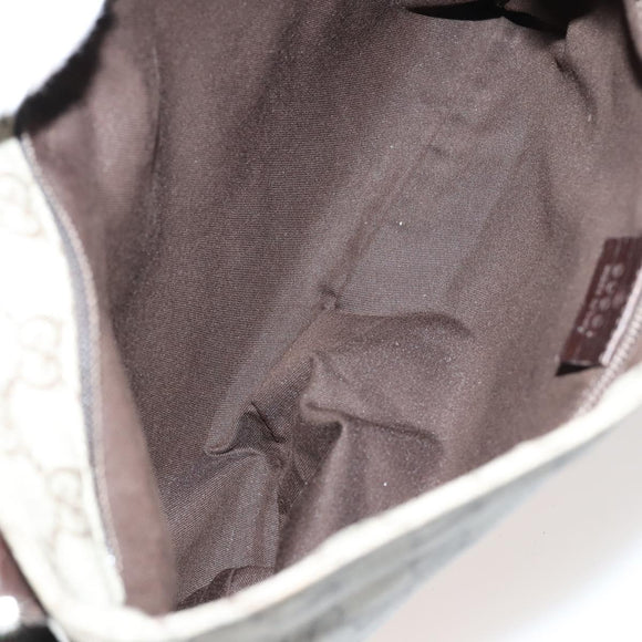 GUCCI GG Canvas Supreme Web Sherry Line Bag Leather PVC 6Set Beige Auth bs29365