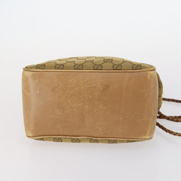 GUCCI GG Canvas Supreme Web Sherry Line Bag Leather PVC 6Set Beige Auth bs29365