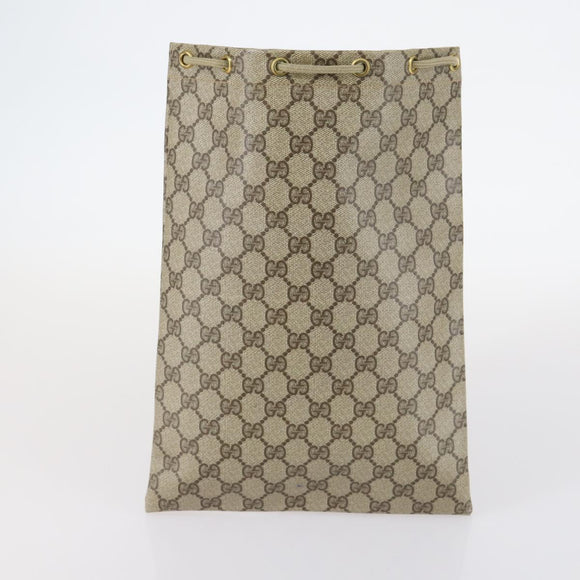 GUCCI GG Canvas Supreme Web Sherry Line Bag Leather PVC 6Set Beige Auth bs29365