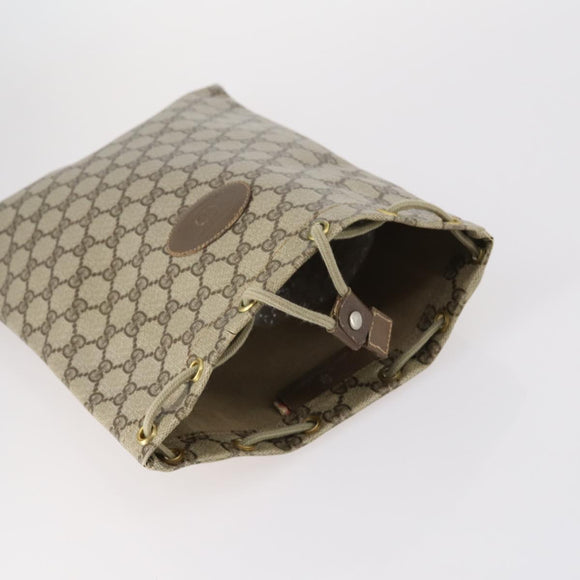 GUCCI GG Canvas Supreme Web Sherry Line Bag Leather PVC 6Set Beige Auth bs29365