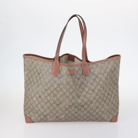 GUCCI GG Canvas Supreme Web Sherry Line Bag Leather PVC 6Set Beige Auth bs29365