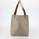 GUCCI GG Canvas Supreme Web Sherry Line Bag Leather PVC 6Set Beige Auth bs29365-23