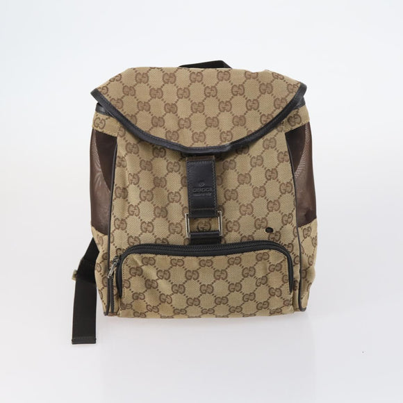 GUCCI GG Canvas Supreme Web Sherry Line Bag Leather PVC 6Set Beige Auth bs29365