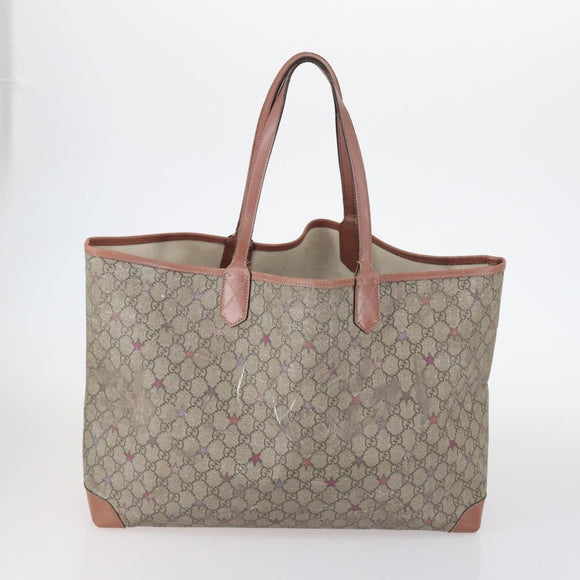 GUCCI GG Canvas Supreme Web Sherry Line Bag Leather PVC 6Set Beige Auth bs29365