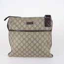 GUCCI GG Canvas Supreme Web Sherry Line Bag Leather PVC 6Set Beige Auth bs29365-7