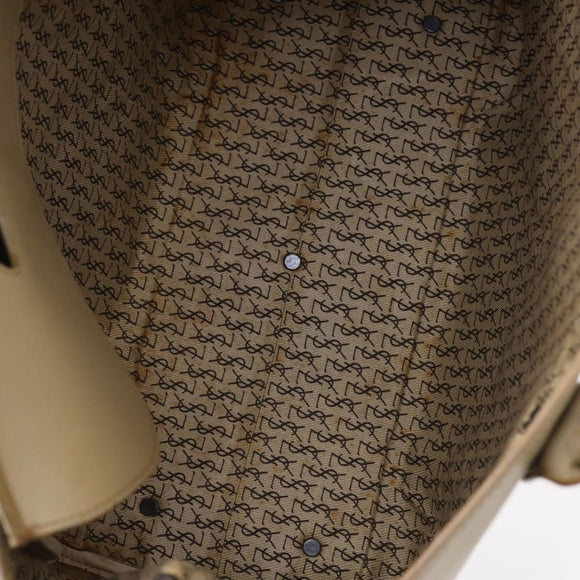 SAINT LAURENT Bag Leather Canvas PVC 8Set Gray Beige White Auth bs29366