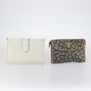SAINT LAURENT Bag Leather Canvas PVC 8 Set Gray Beige White Auth bs29366-14